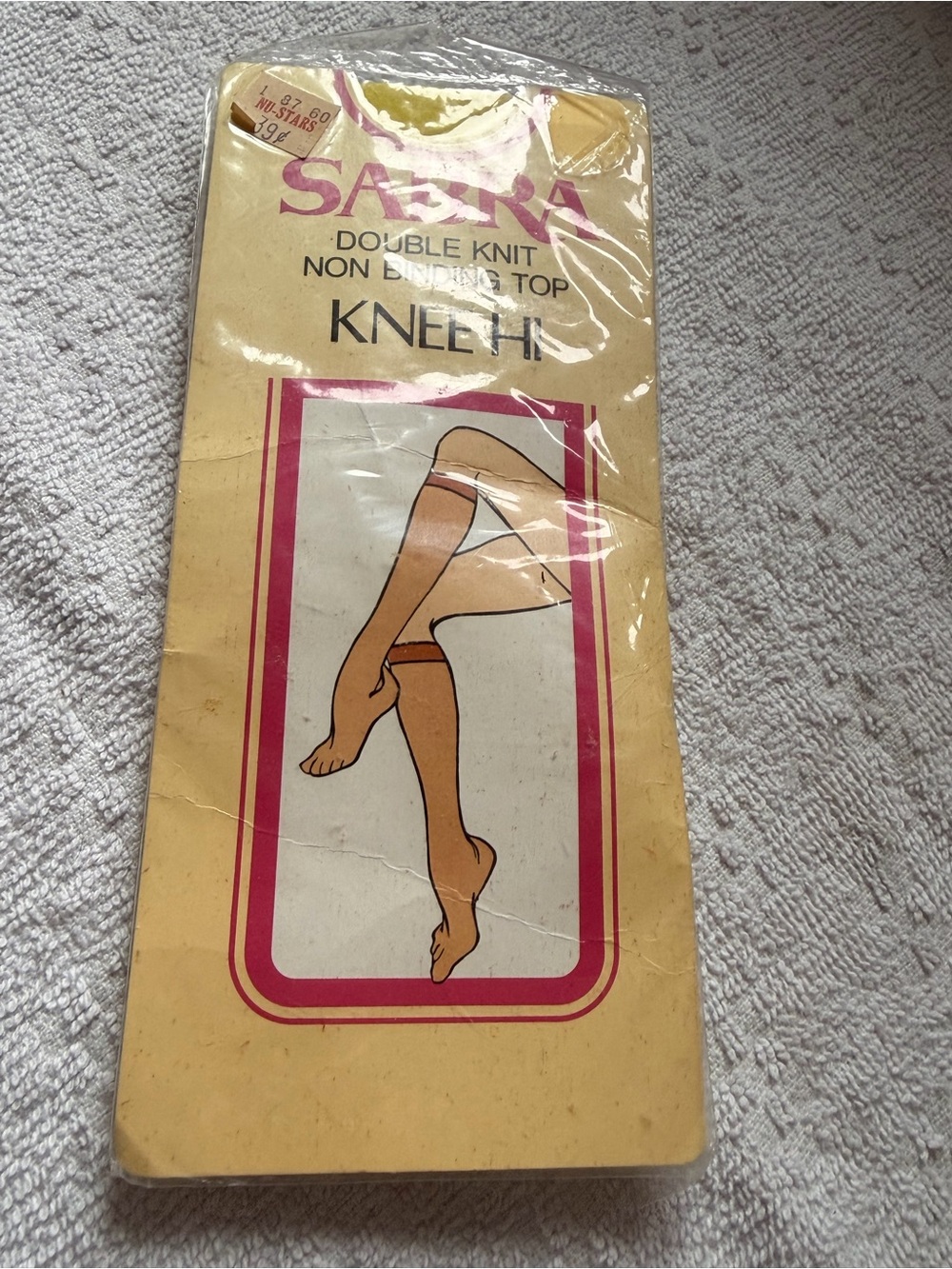 Vintage Double Knit Non-Run Knee Highs - yellow
